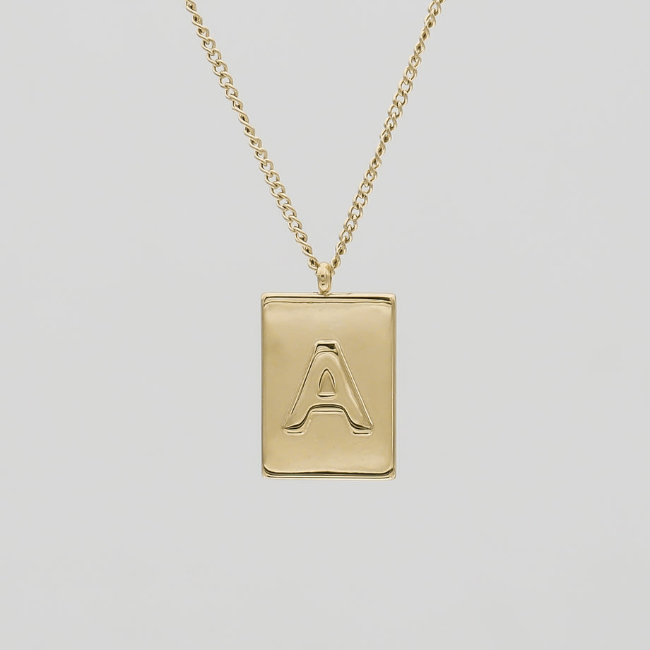 Athena Initial Tablet Necklace