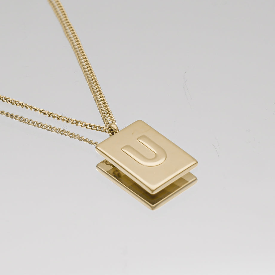 Athena Initial Tablet Necklace